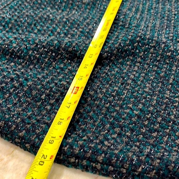 Talbots | Mixed Media Midi Sheath Dress | Green Navy Multi | Size‎ 10 - Picture 10 of 16